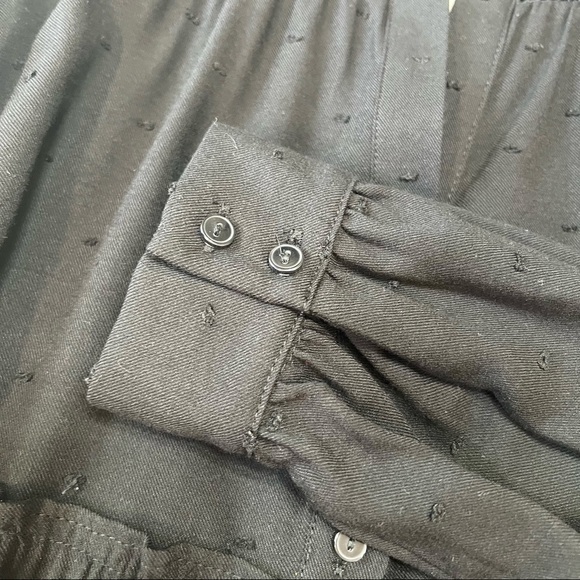 Zara Black Swiss Dot Tiered Swing Button Front Mini Dress - Picture 10 of 14